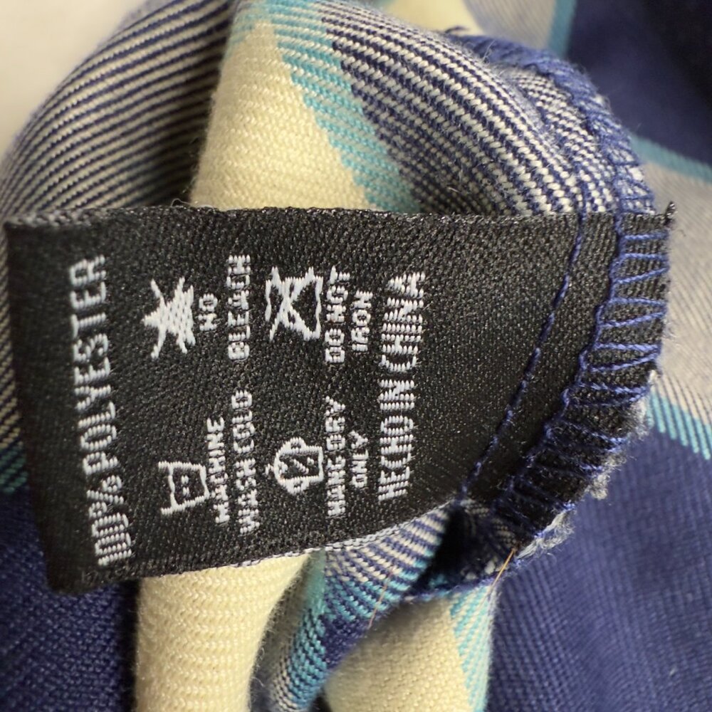 DIXXON DFC Youth Blue White Plaid Flannel Shirt Pearl Snap XL NWOT - Picture 7 of 10